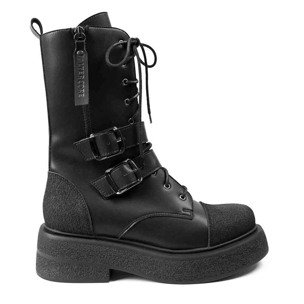 Altercore - Riley Vegan Rugged Bottes de plate-forme - Noir